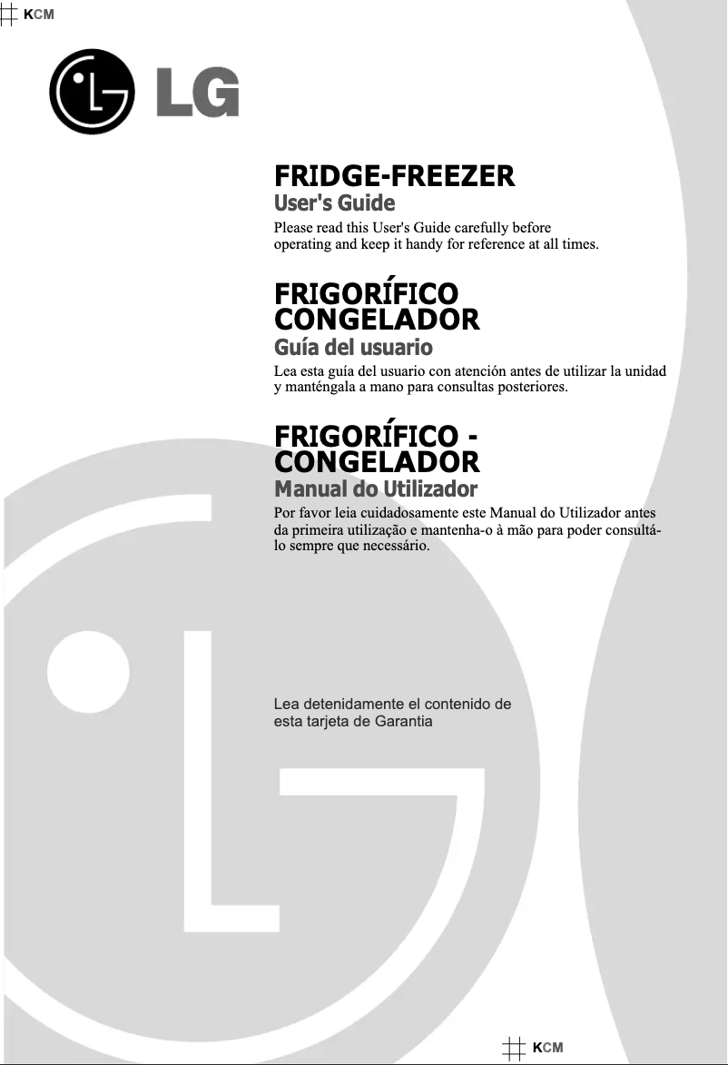 Page 1 de la notice Manuel utilisateur LG GR-4593EX