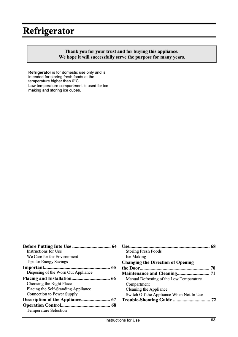 Page n°1 - Manuel utilisateur Gorenje RB4091W