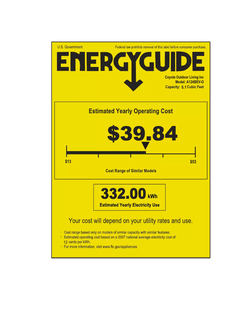 Page n°1 - Label énergétique Azure A124BEV-O