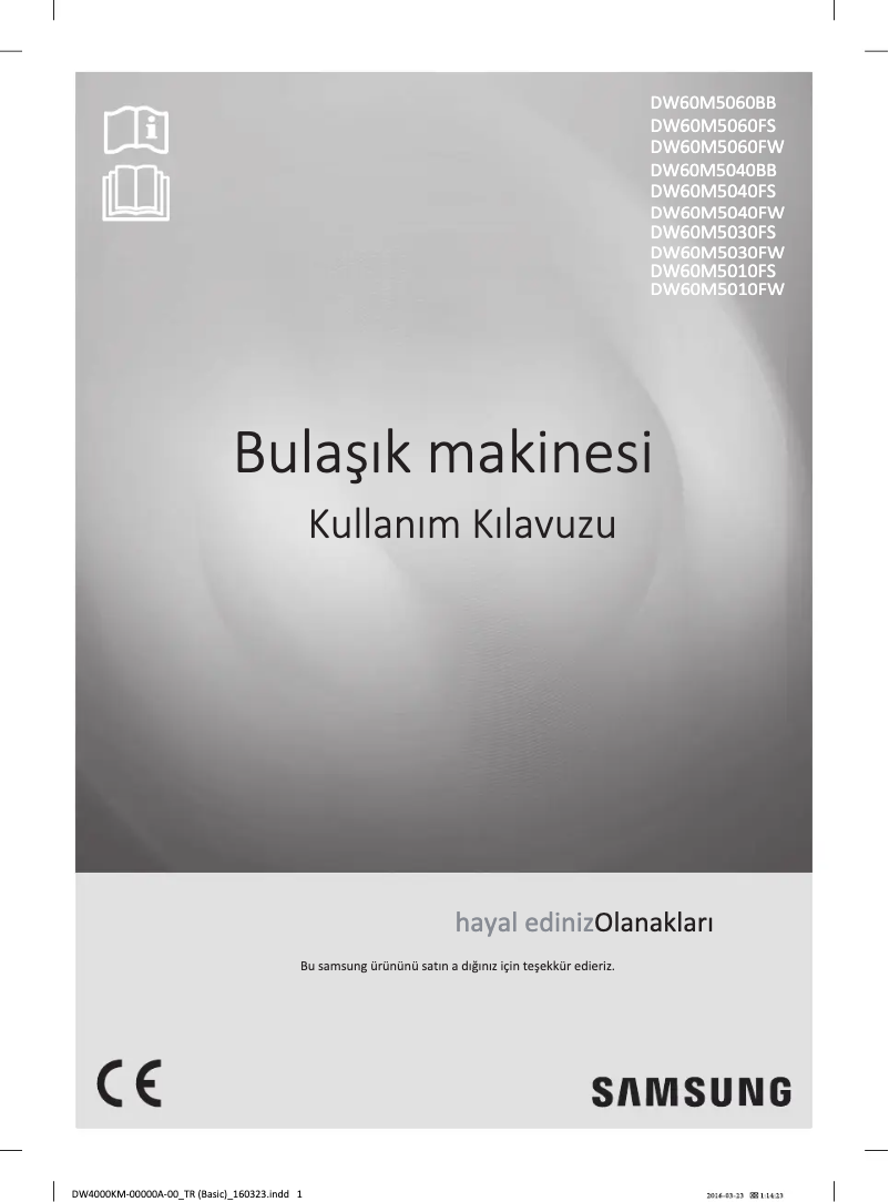 Page 1 de la notice Manuel utilisateur Samsung DW60M5010FW