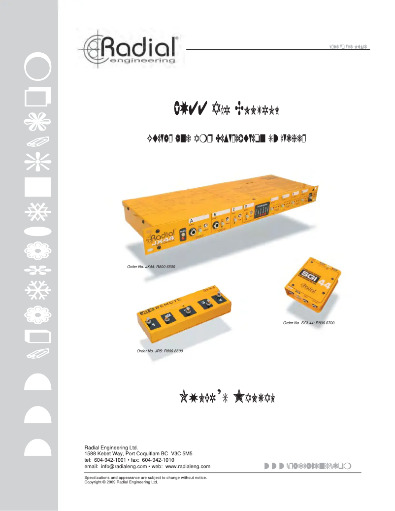 Image de la première page du manuel de l'appareil JX44 V2