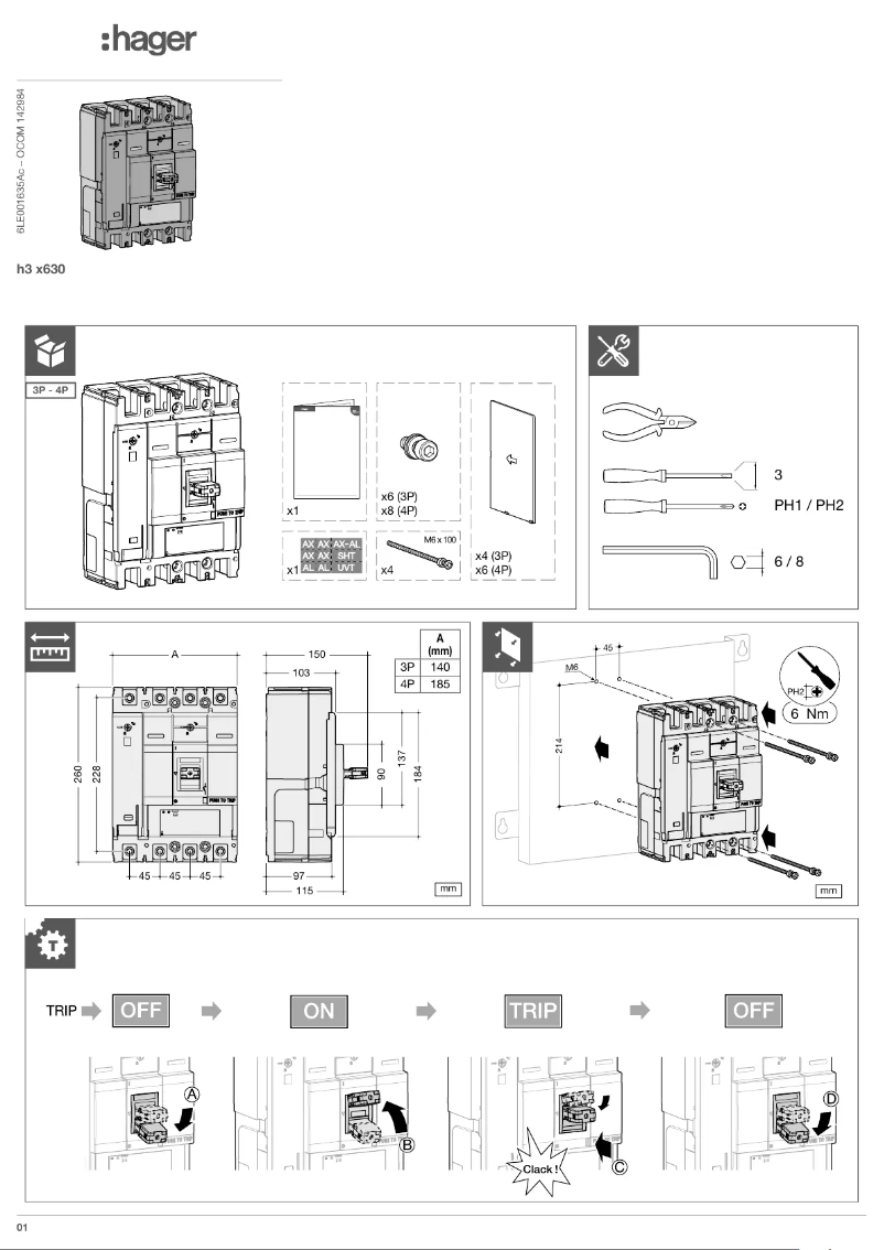 Page 1 de la notice Manuel utilisateur Hager HEJ401GR