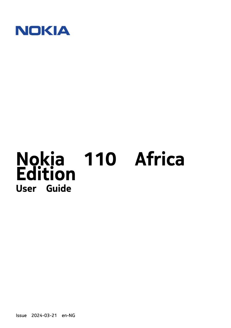 Page 1 de la notice Manuel utilisateur Nokia 110 Africa Edition