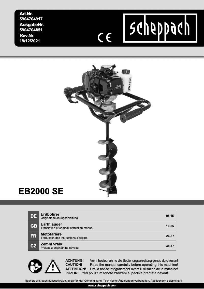 Page n°1 - Manuel utilisateur Scheppach EB2000