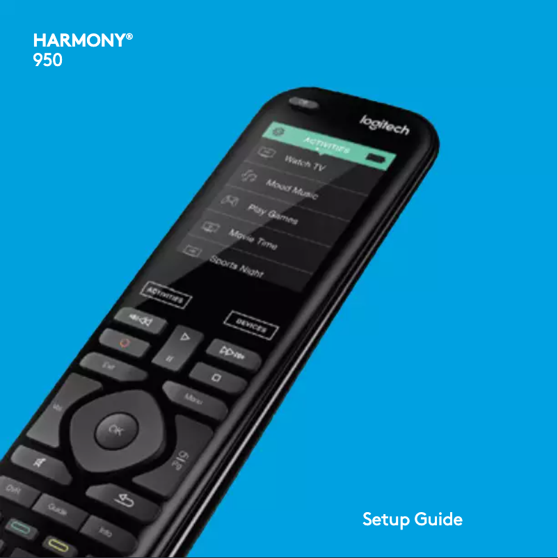 Image de la première page du manuel de l'appareil Harmony 950