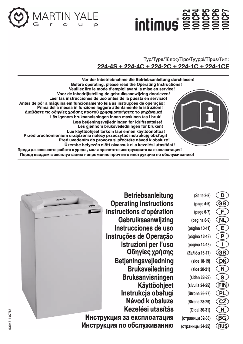 Page n°1 - Manuel utilisateur Intimus Crypto 100 CP6