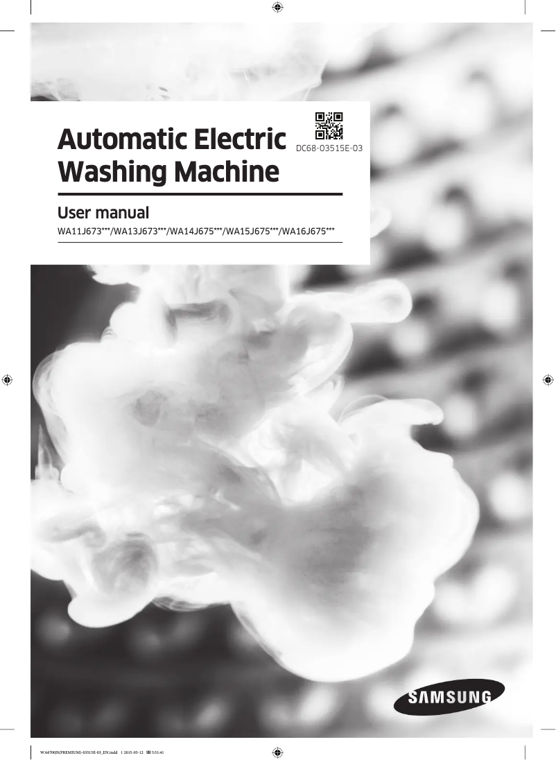 Page 1 de la notice Manuel utilisateur Samsung WA13J6730SP