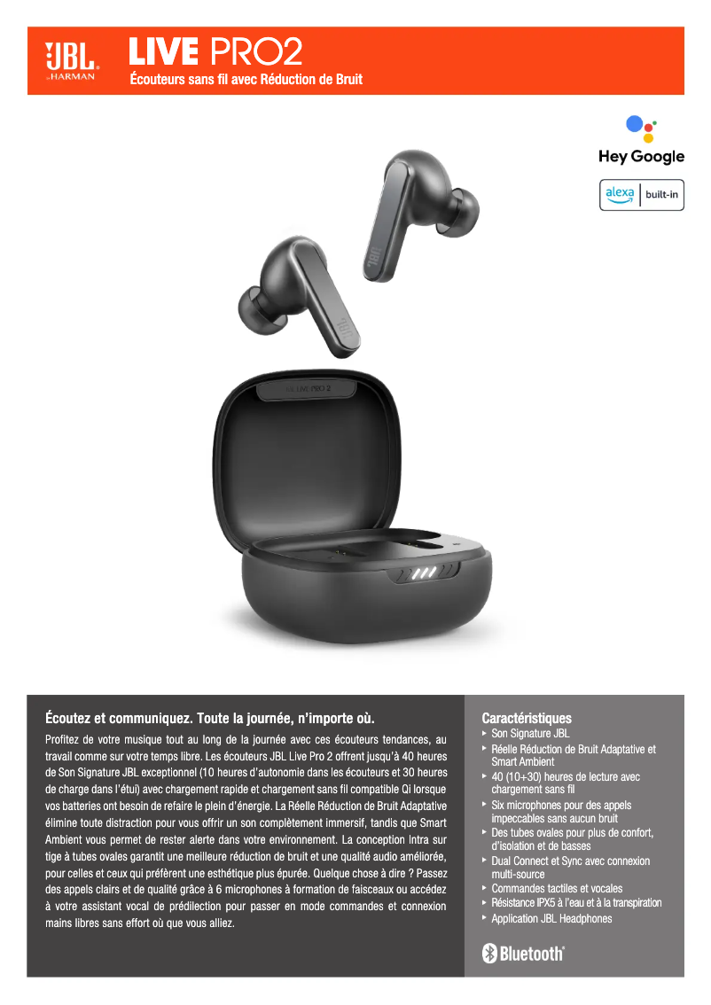 Page n°1 - Fiche technique JBL Live Pro 2 TWS