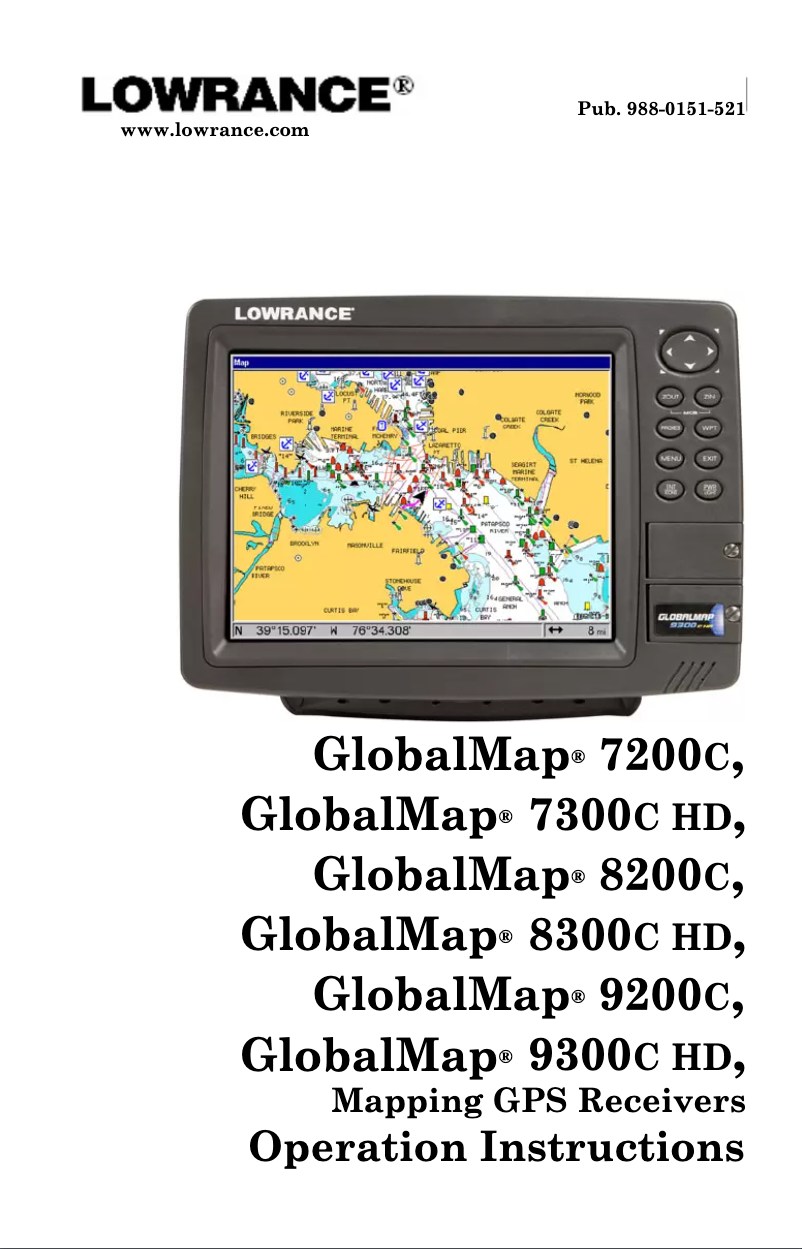 Image de la première page du manuel de l'appareil GlobalMap 8300c HD