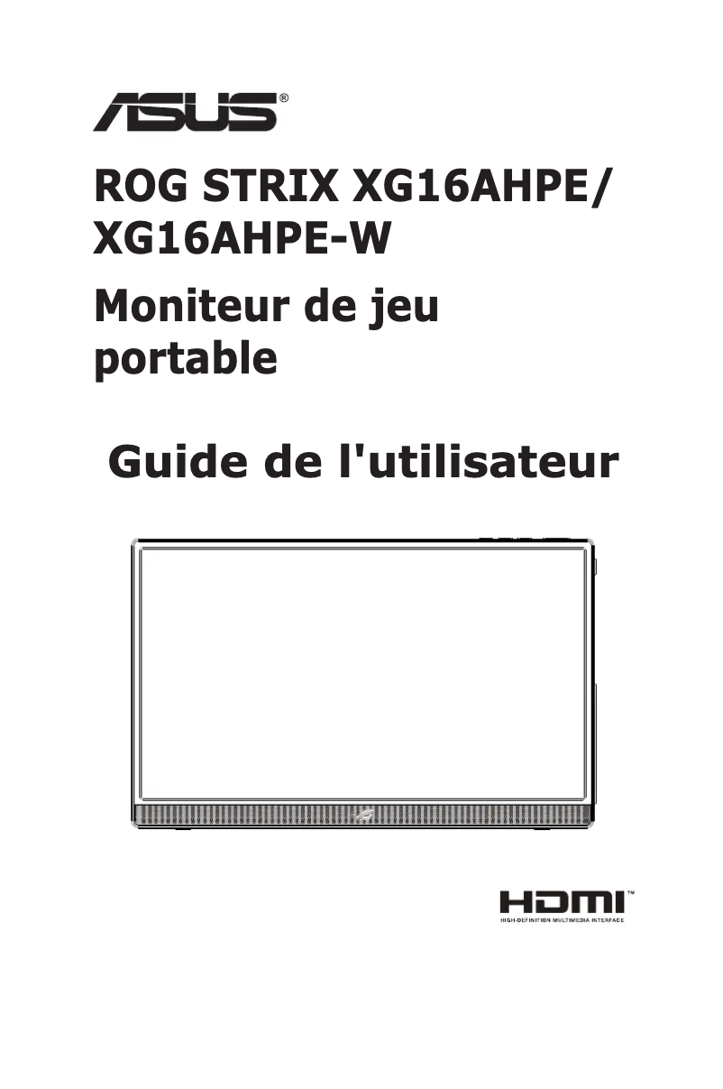Page 1 de la notice Manuel utilisateur Asus ROG Strix XG16AHPE
