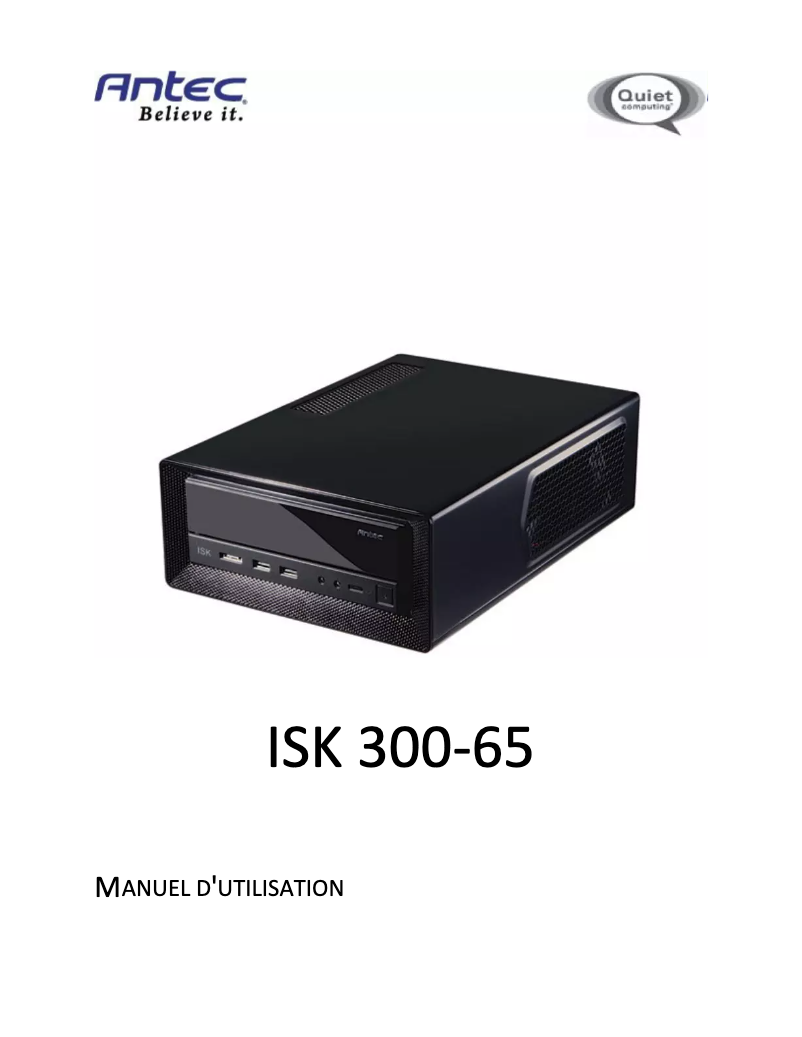 Page n°1 - Manuel utilisateur Antec ISK 300-65