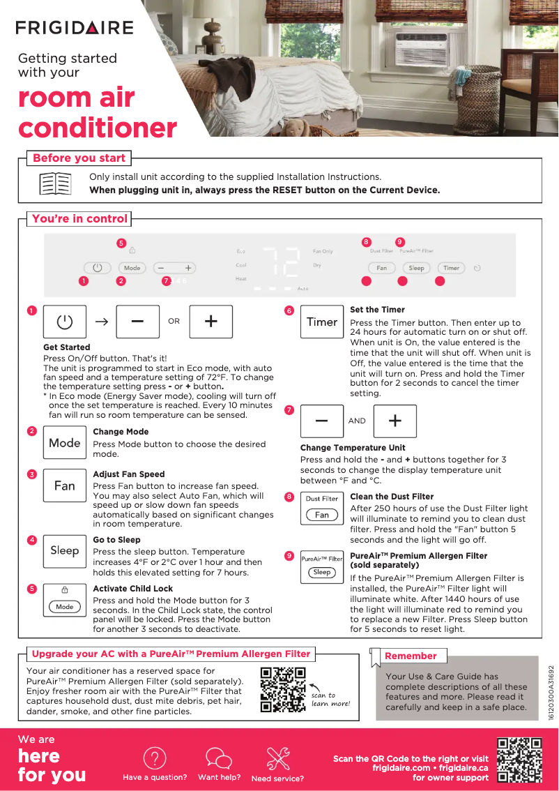 Image de la première page du manuel de l'appareil FHWH234WB2