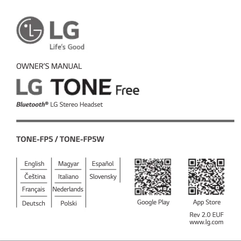Page n°1 - Manuel utilisateur LG Tone Free FP5W