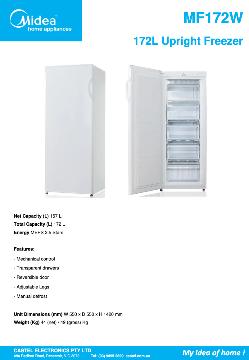 Image de la première page du manuel de l'appareil MF172W