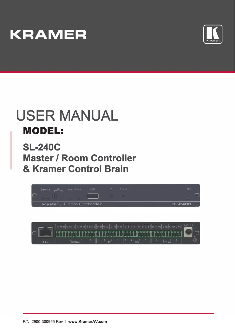 Page n°1 - Manuel utilisateur Kramer SL-240C