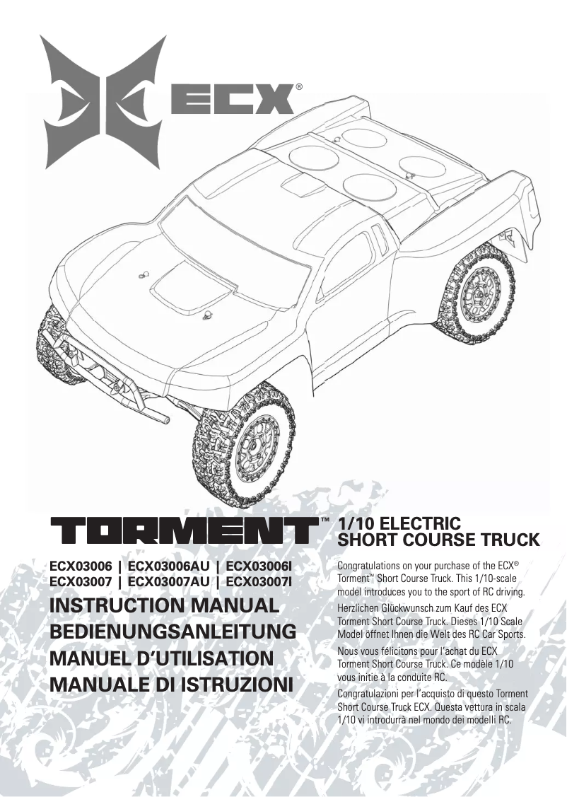 Page n°1 - Manuel utilisateur ECX Torment ECX03006