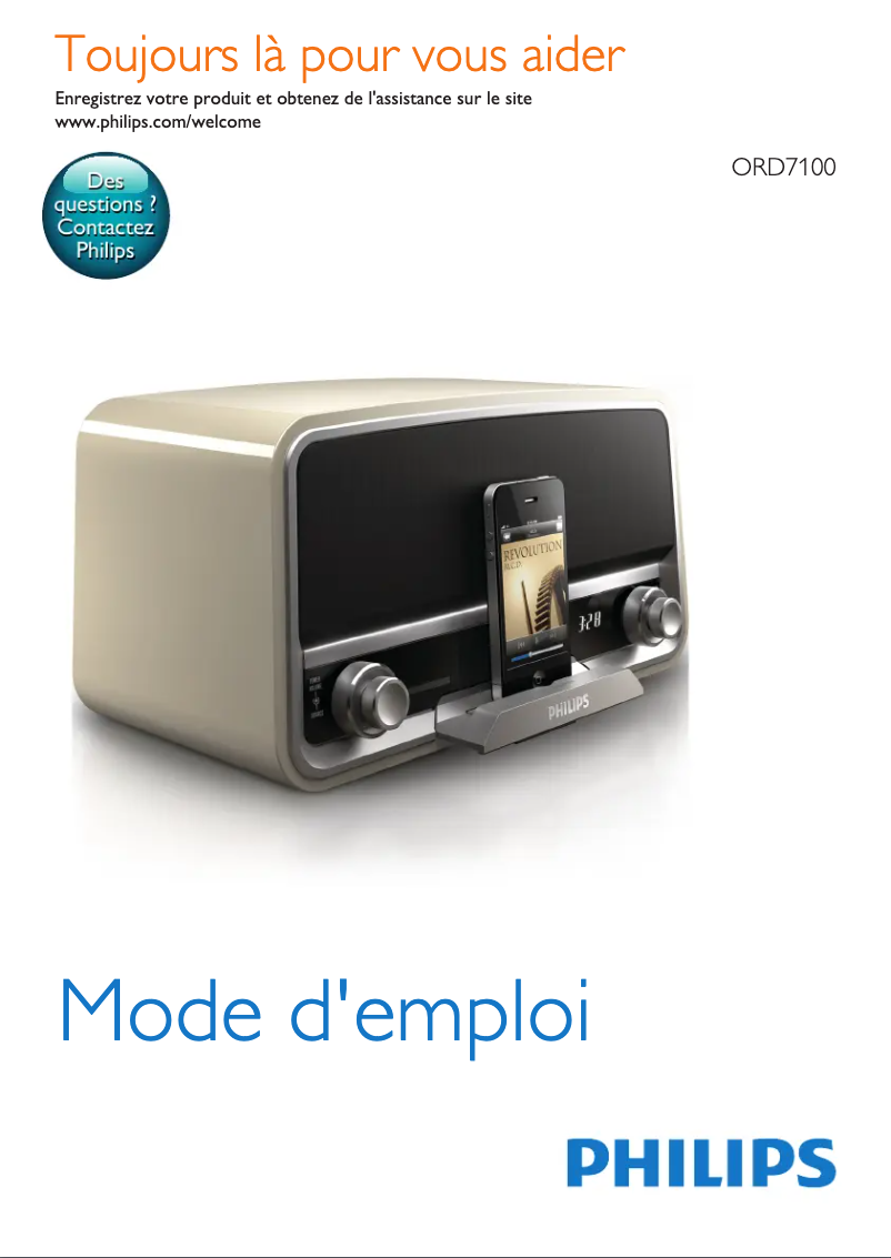 Image de la première page du manuel de l'appareil ORD7100