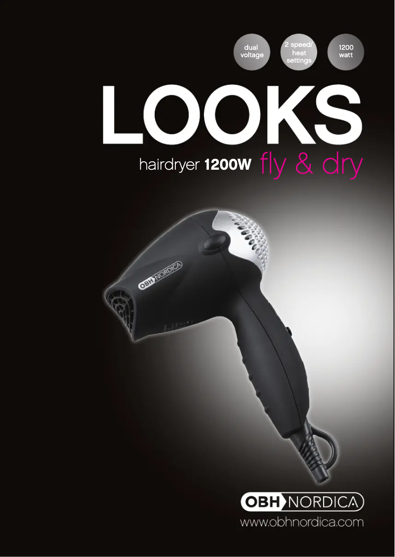 Page n°1 - Manuel utilisateur OBH Nordica Fly & Dry 1200