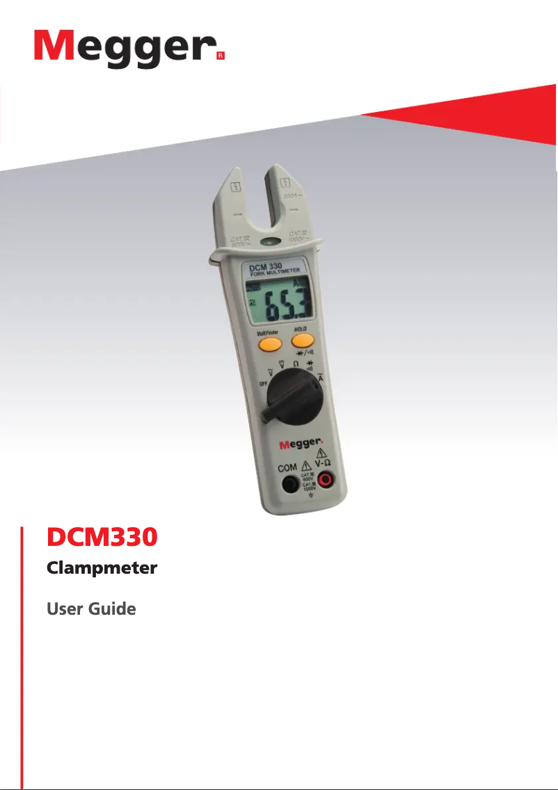 Page 1 de la notice Manuel utilisateur Megger DCM330