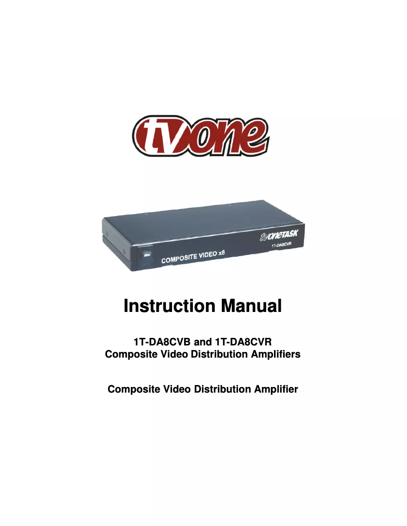 Page 1 de la notice Manuel utilisateur TV One 1T-DA8CVB