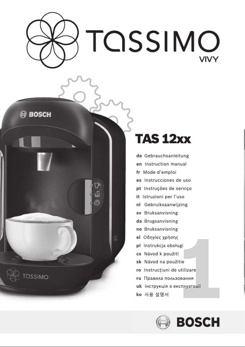 Page n°1 - Manuel utilisateur Bosch Tassimo Vivy TAS1202