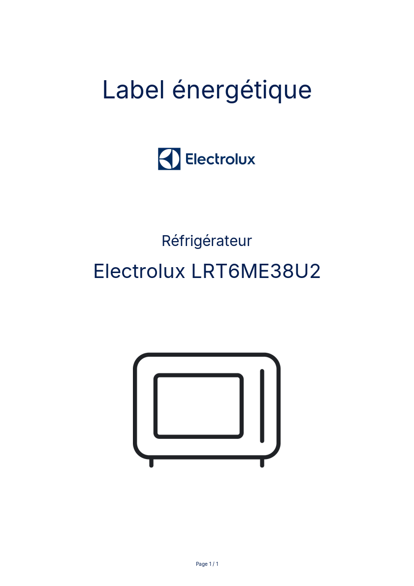 Image de la première page du manuel de l'appareil LRT6ME38U2