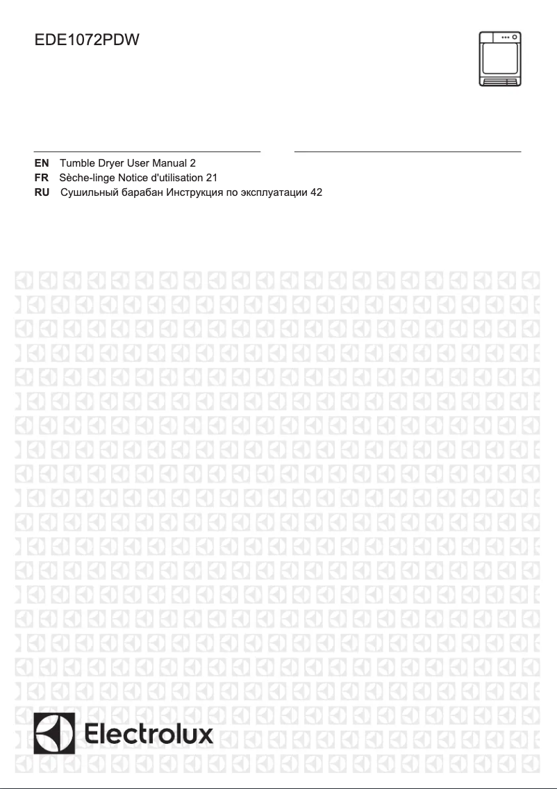 Page 1 de la notice Manuel utilisateur Electrolux EDE1072PDW