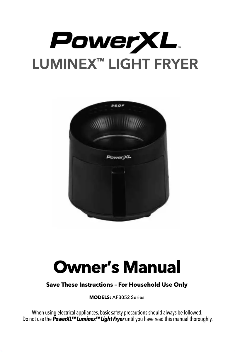 Page n°1 - Manuel utilisateur PowerXL Luminex Light Fryer AF3052
