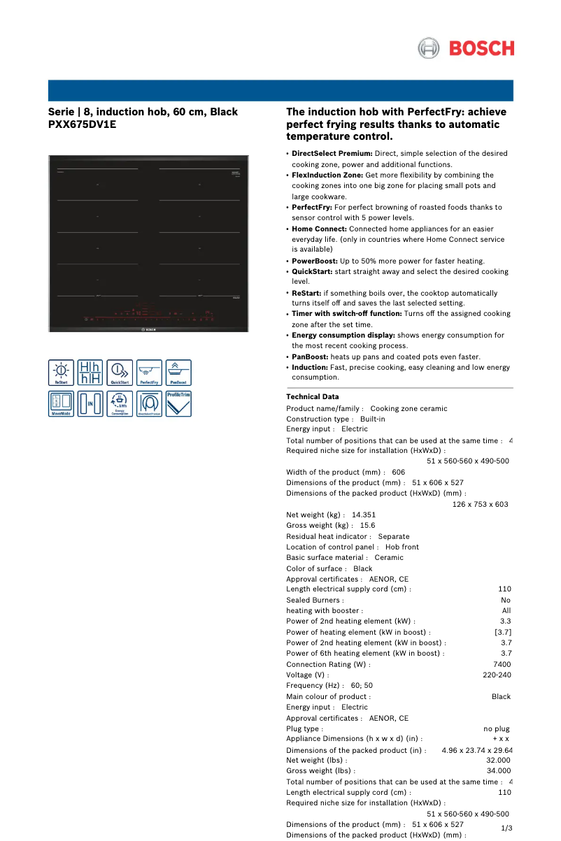 Image de la première page du manuel de l'appareil Serie 8 PXX675DV1E