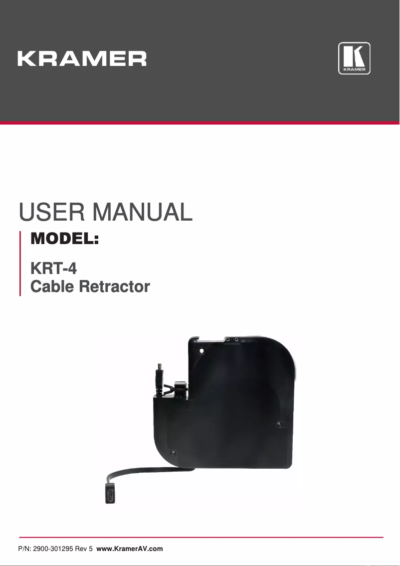 Page n°1 - Manuel utilisateur Kramer KRT-4