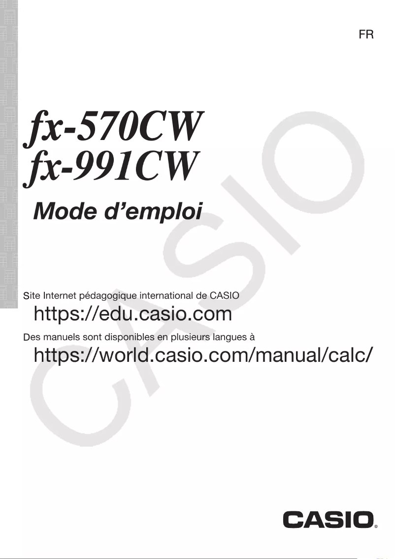 Page 1 de la notice Manuel utilisateur Casio fx-991CW