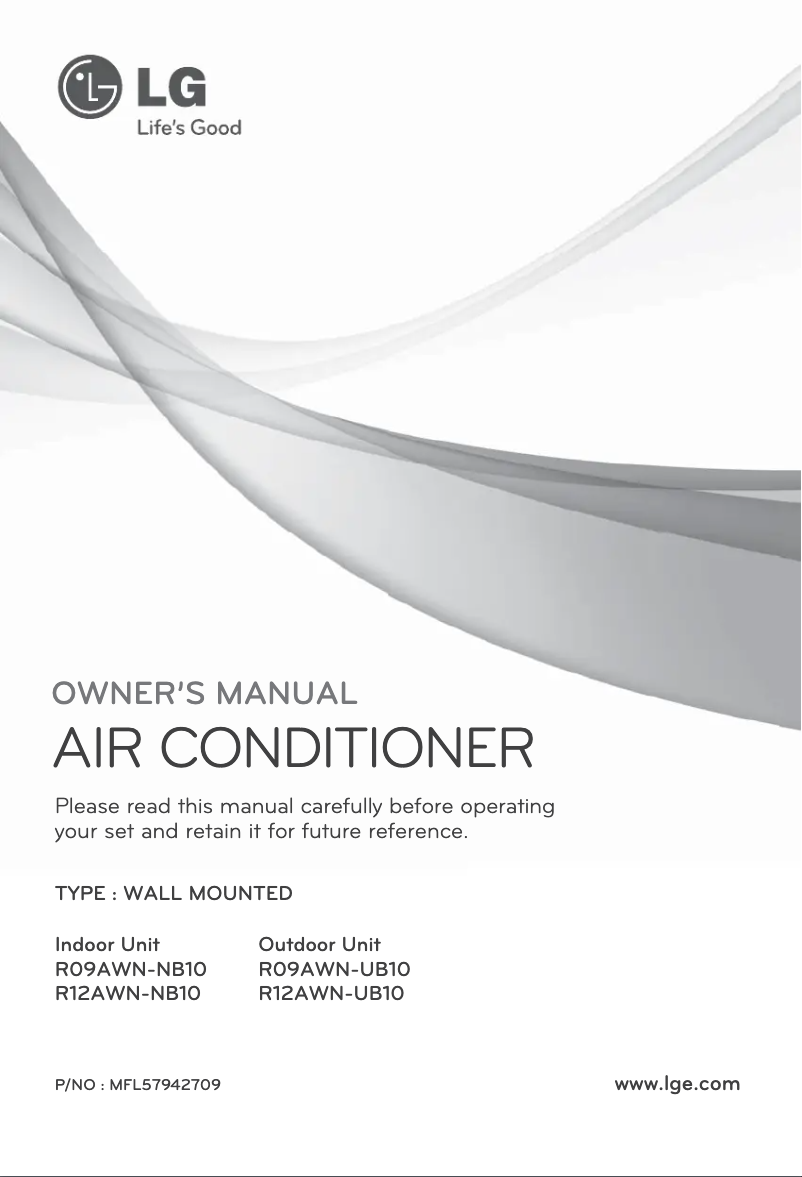 Page n°1 - Manuel utilisateur LG R12AWN-UB10