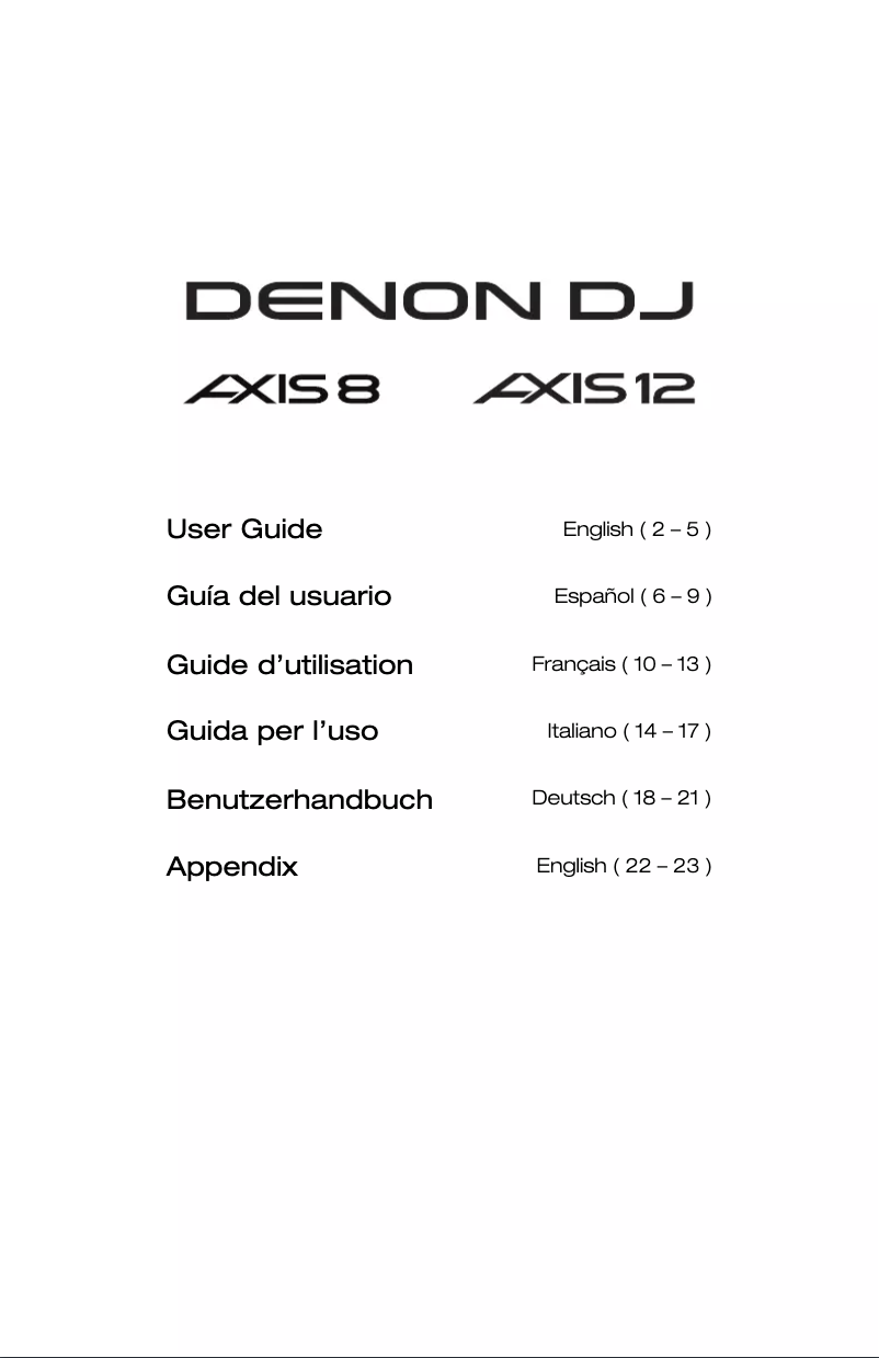 Page 1 of the manual User Manual Denon DJ Axis 12