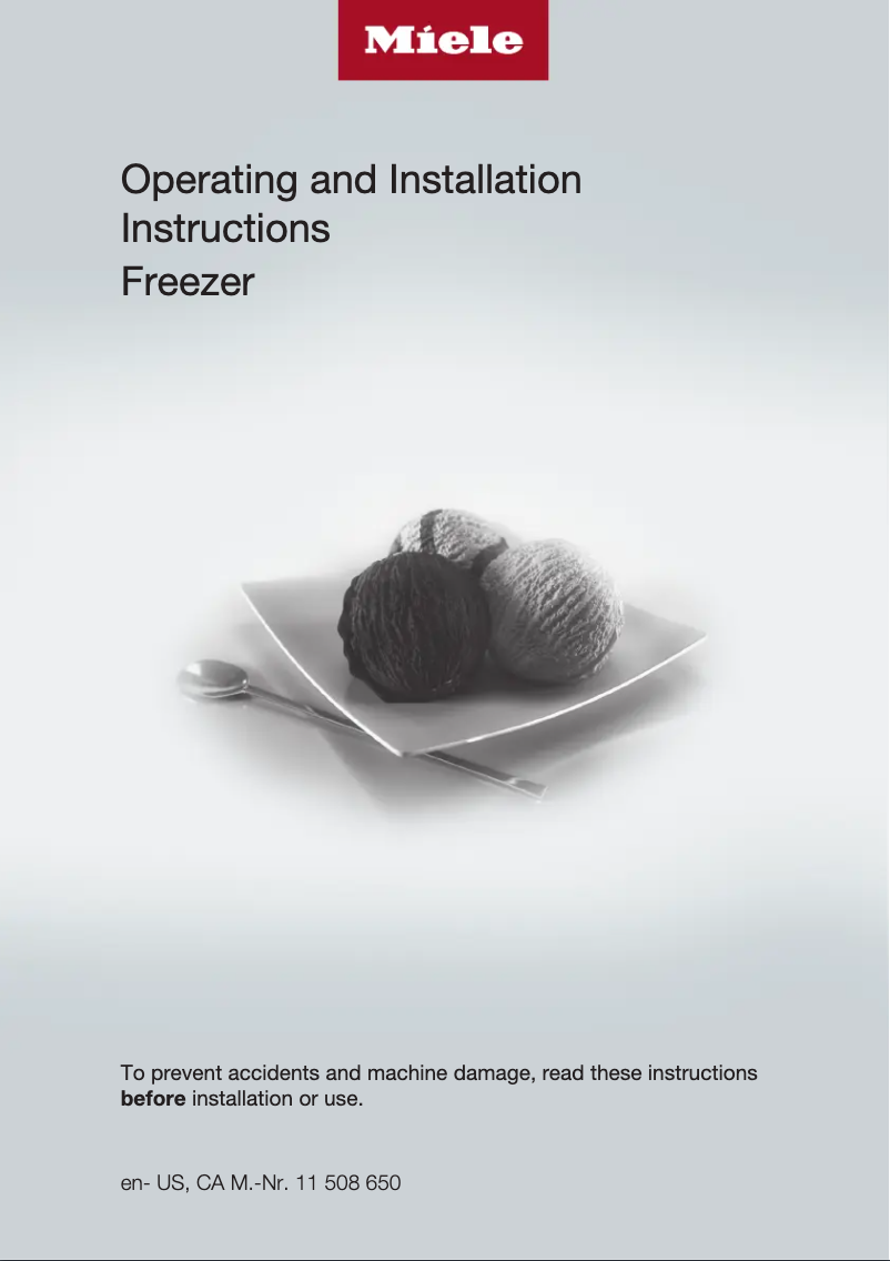 Page n°1 - Manuel utilisateur Miele F 2672 SF