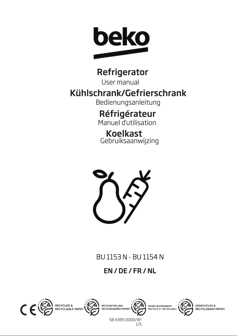 Image de la première page du manuel de l'appareil BU1154N