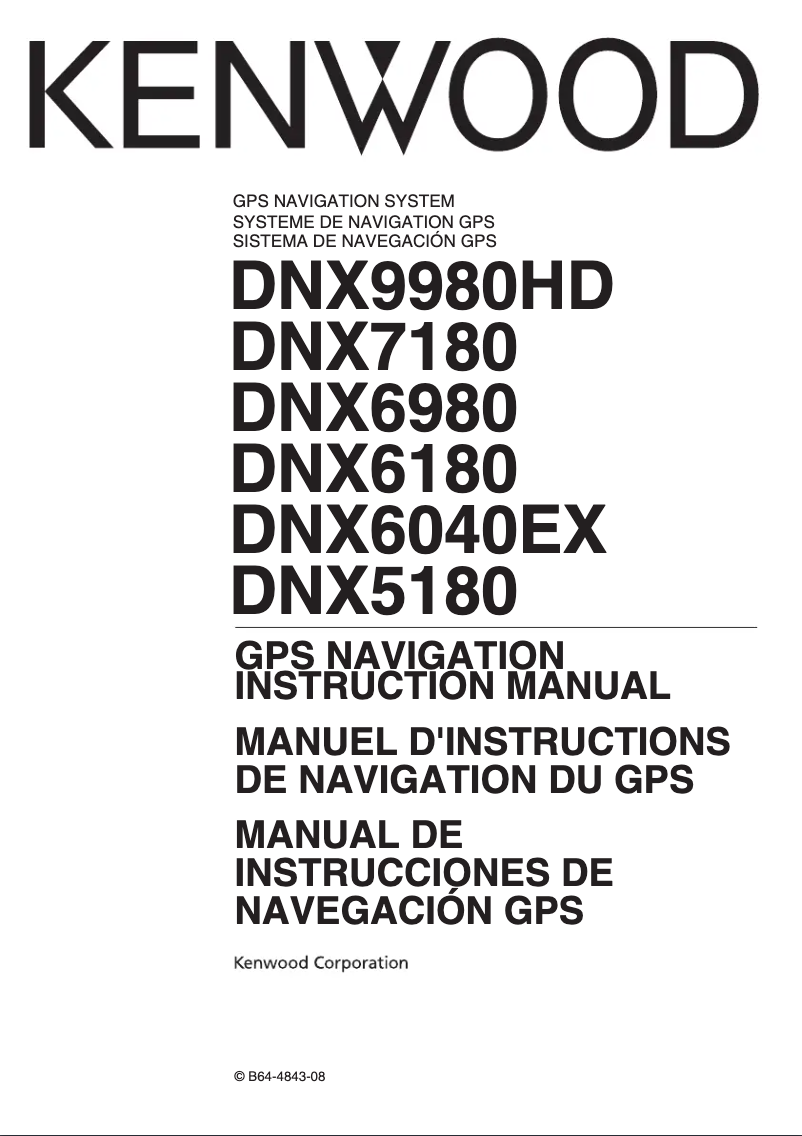 Page 1 de la notice Manuel utilisateur Kenwood DNX6980
