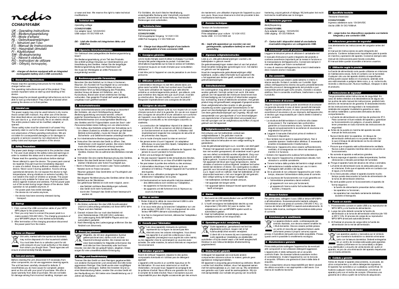 Image de la première page du manuel de l'appareil CCHAU101ABK