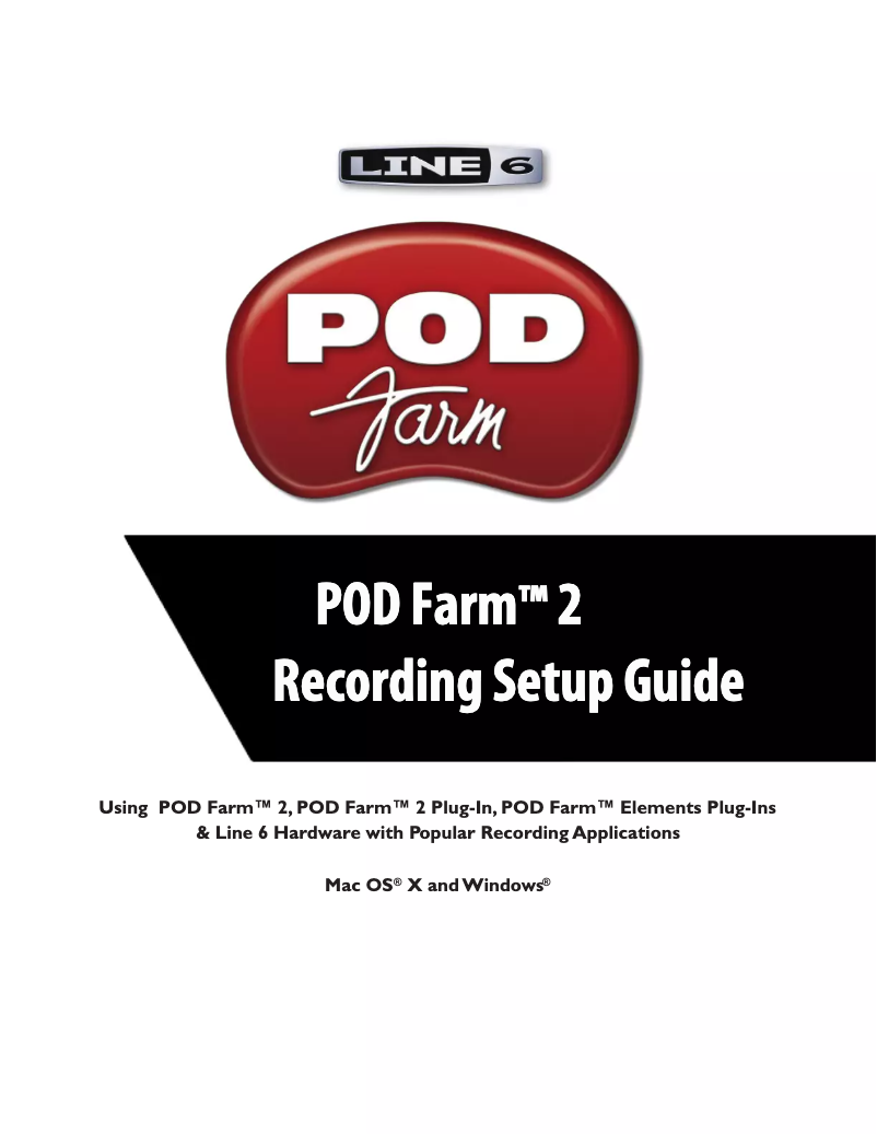 Page 1 de la notice Guide d'installation Line 6 POD Farm 2.5