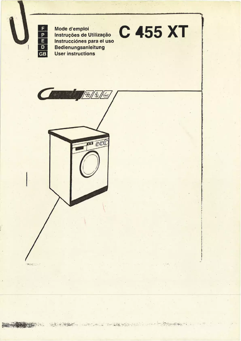 Page n°1 - Manuel utilisateur Candy C455XT