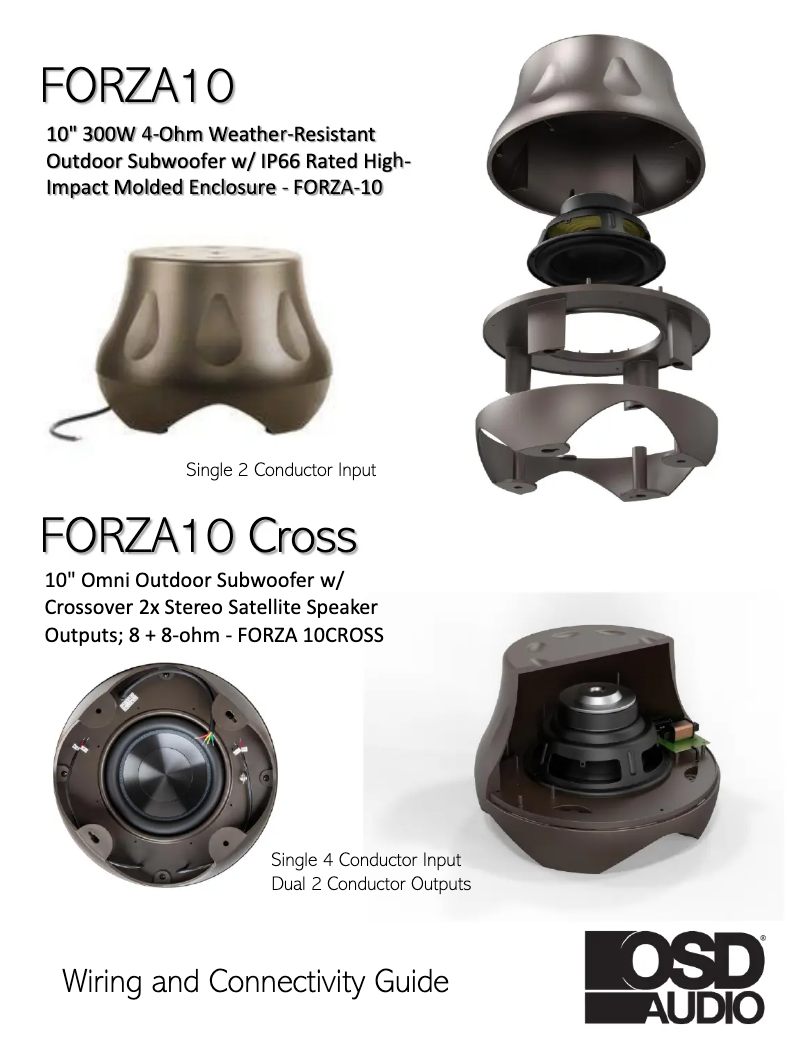 Page 1 de la notice Fiche technique OSD Audio Forza-10