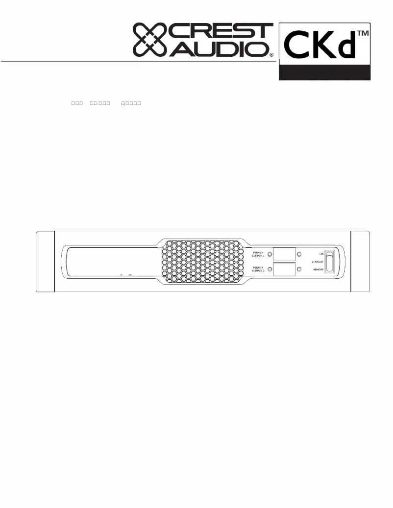 Page n°1 - Manuel utilisateur Crest Audio CKd 1208