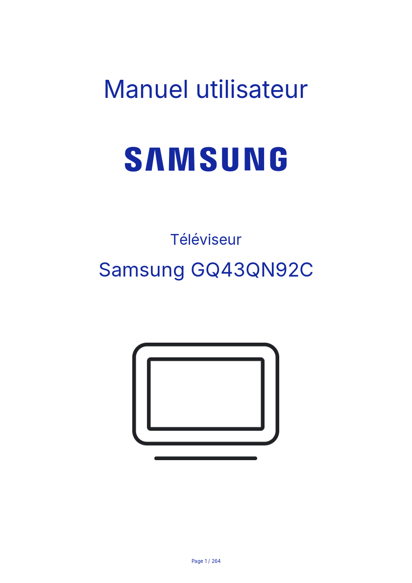 Page n°1 - Manuel utilisateur Samsung GQ43QN92C
