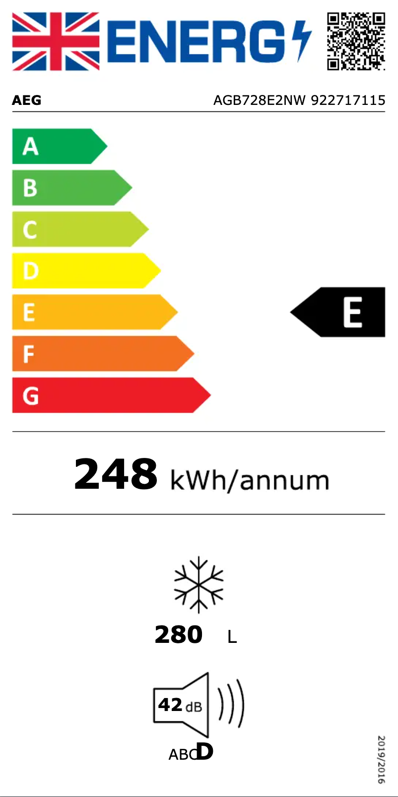 Página 1 del manual Etiqueta energética AEG AGB728E2NW