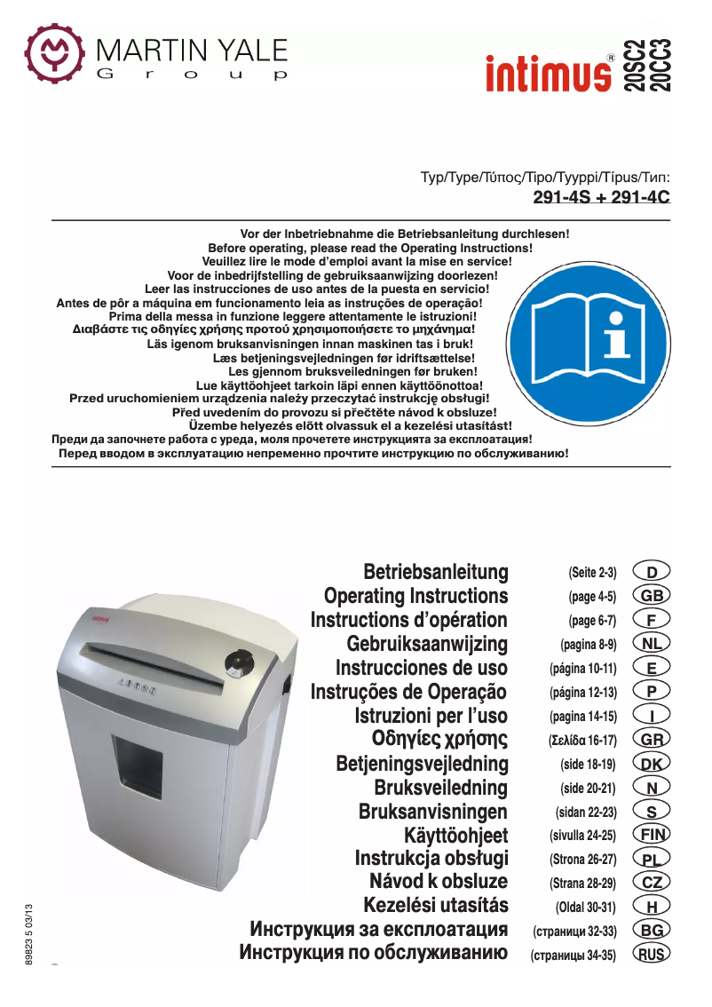 Page n°1 - Manuel utilisateur Intimus Pro 20 SC2