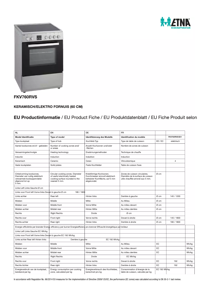 Page n°1 - Fiche technique Etna FKV760RVS