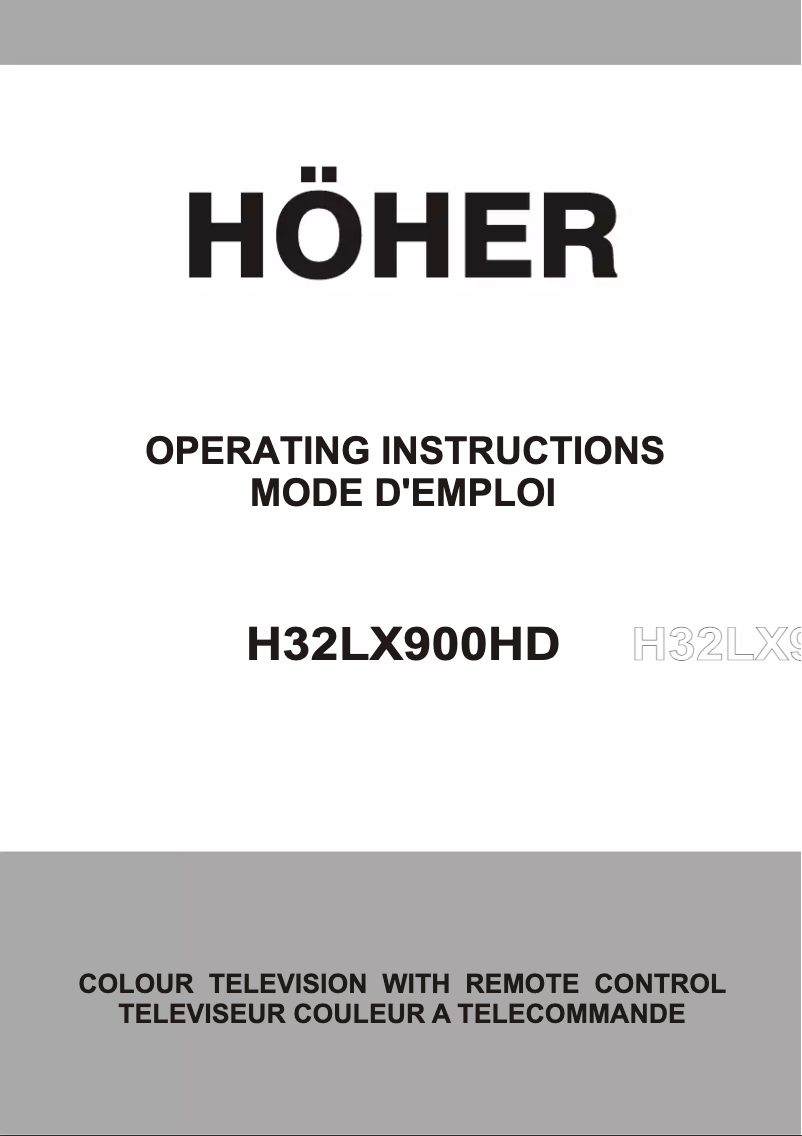 Page n°1 - Manuel utilisateur Höher H32LX900HDMB61