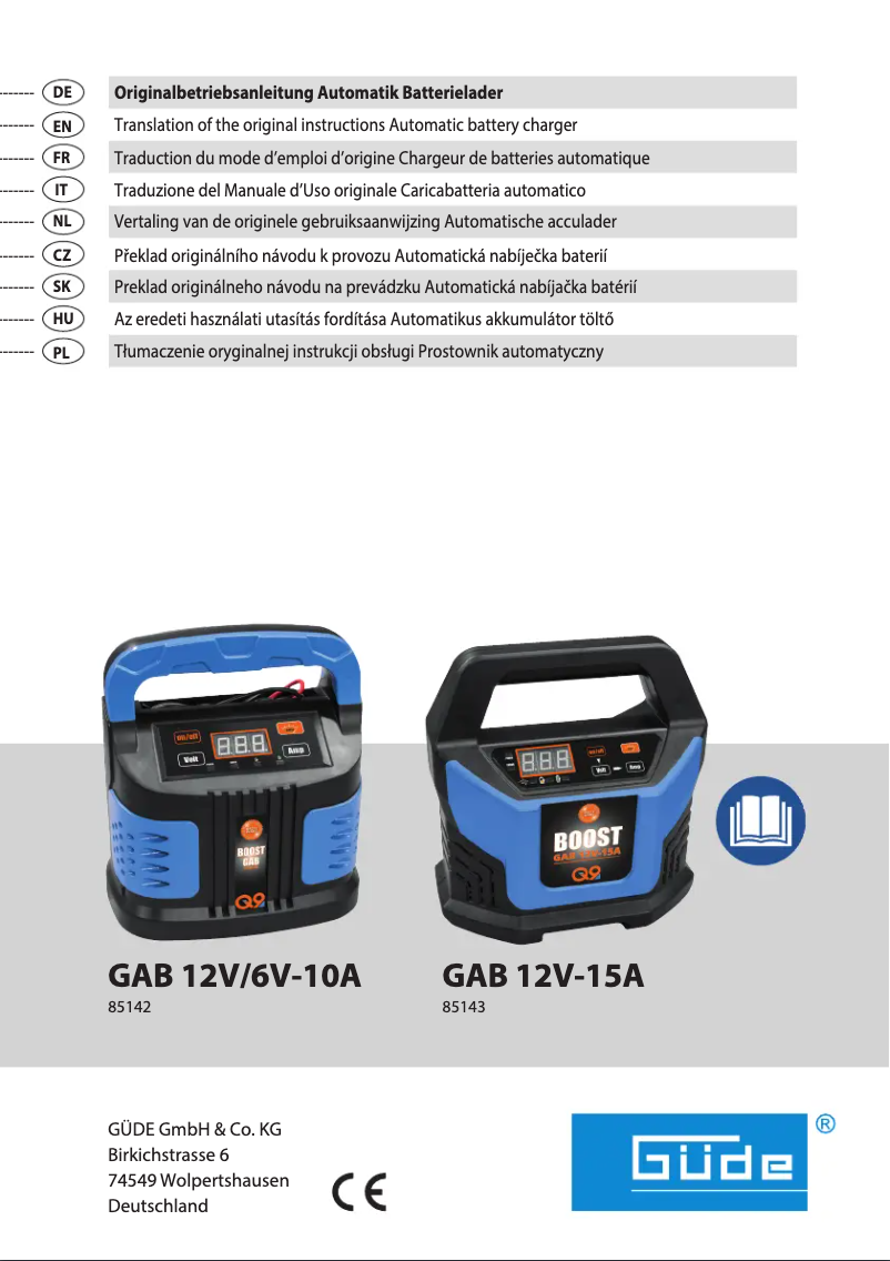 Image de la première page du manuel de l'appareil GAB 12V-1,5A