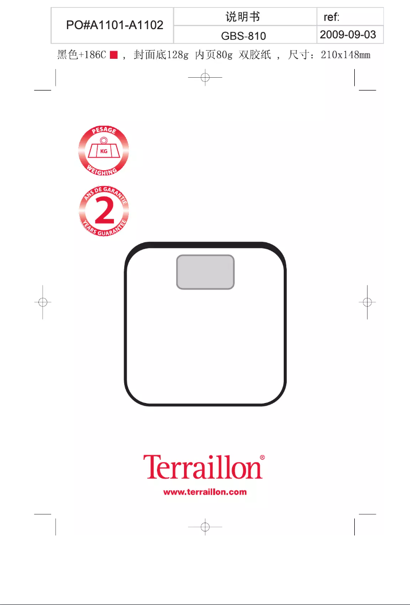 Page 1 of the manual User Manual Terraillon Tara Memory