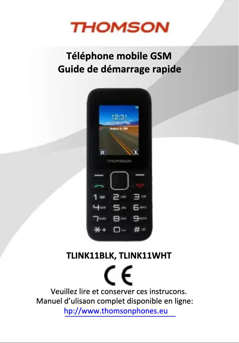 Page 1 de la notice Manuel utilisateur Thomson TLINK11