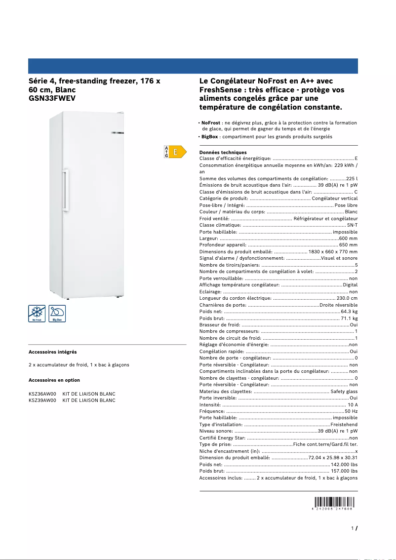 Image de la première page du manuel de l'appareil GSN33FWEV